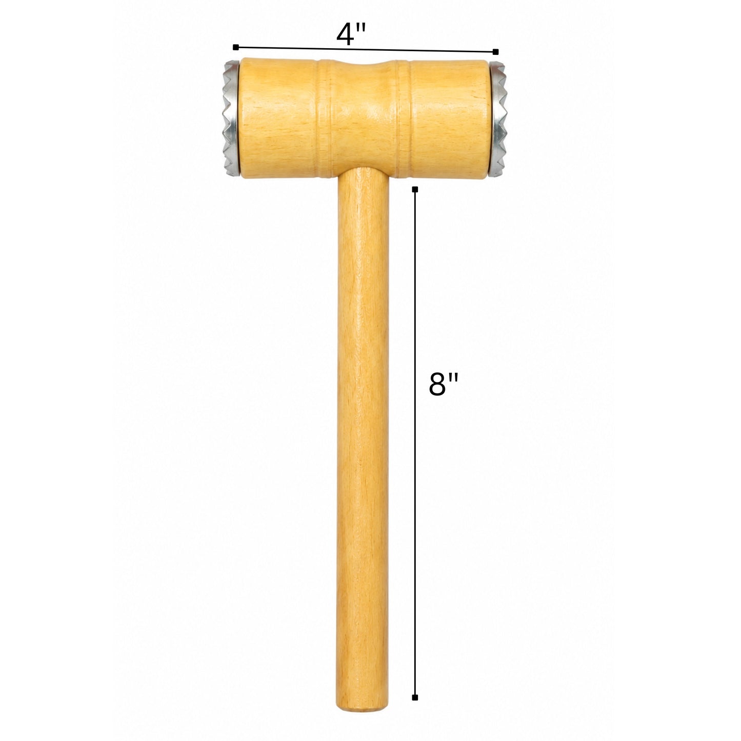meat mallet with textured and flat sides for tenderizing