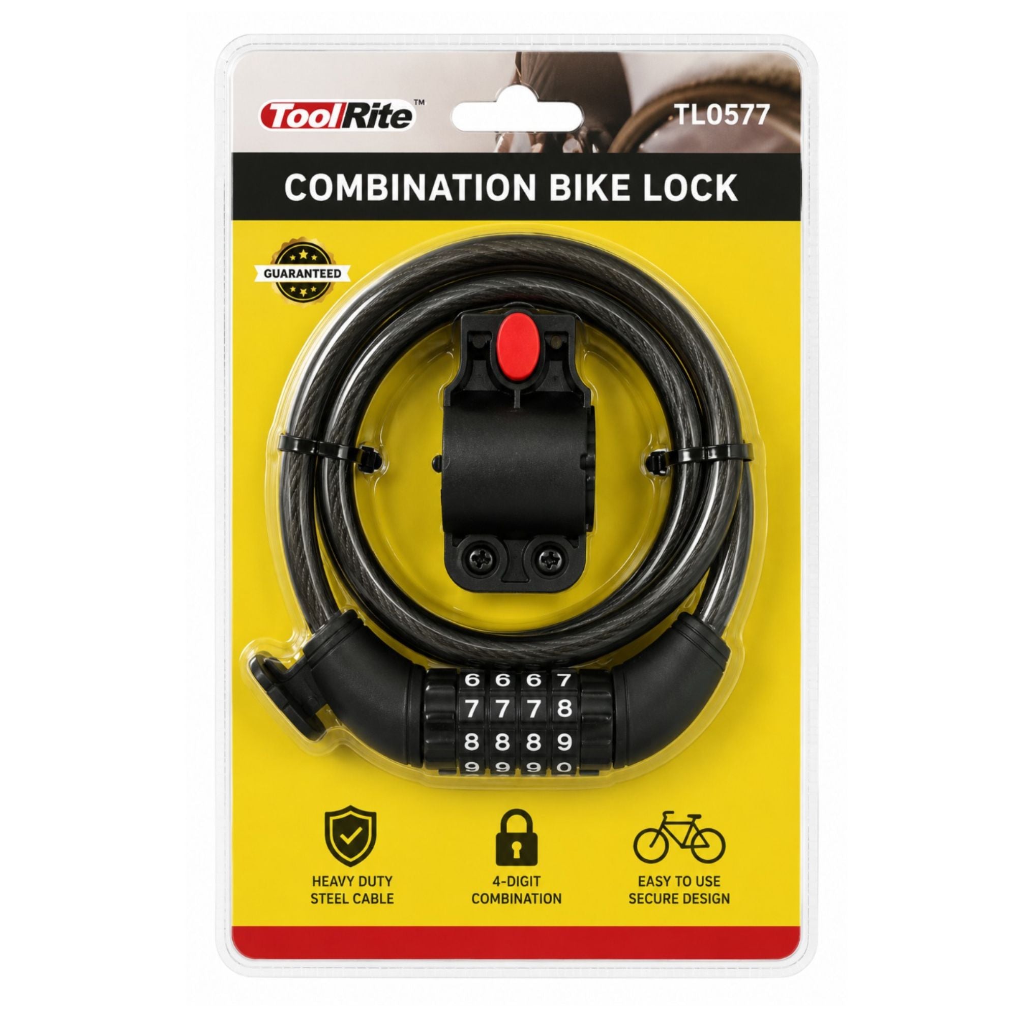 ToolRite Combination Bike Cable Lock Heavy Duty Security
