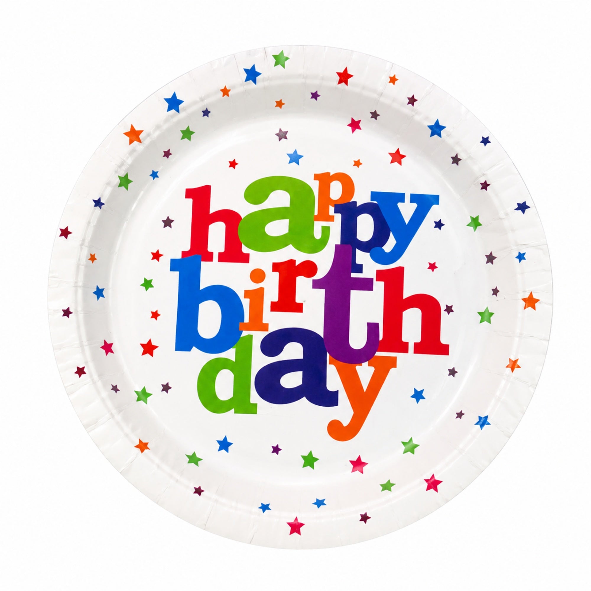 happy birthday disposable party plate colorful design
