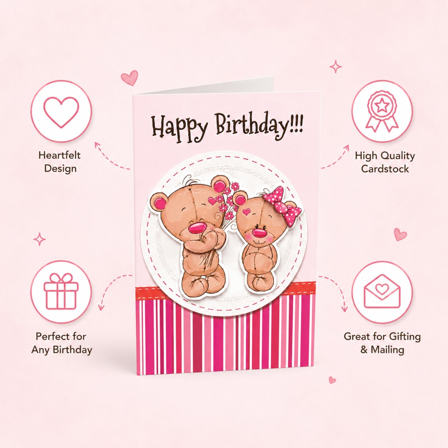 Teddy Bear Pop Up Birthday Greeting Card Gift