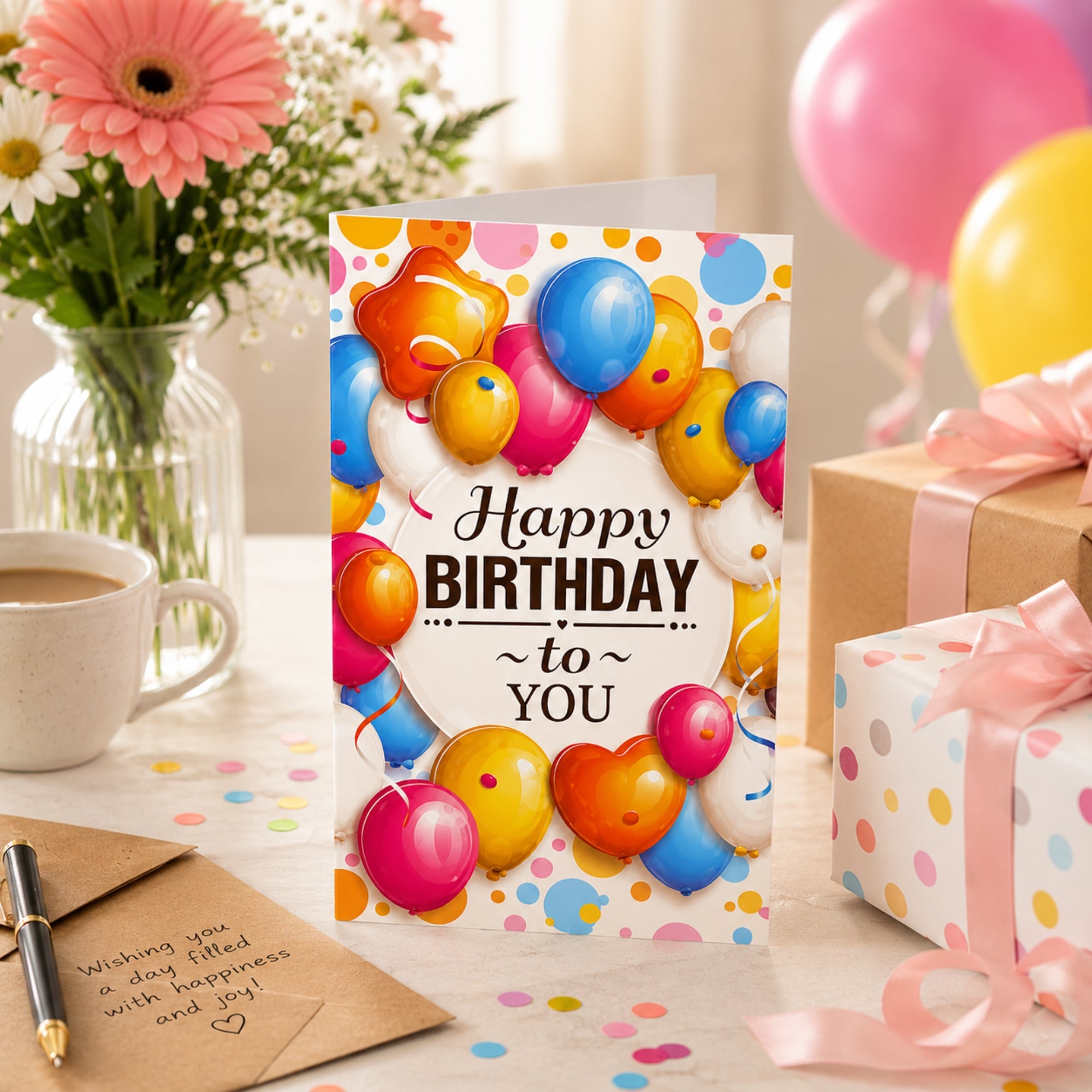 Decorative Balloon Birthday Greeting Card Party Decor