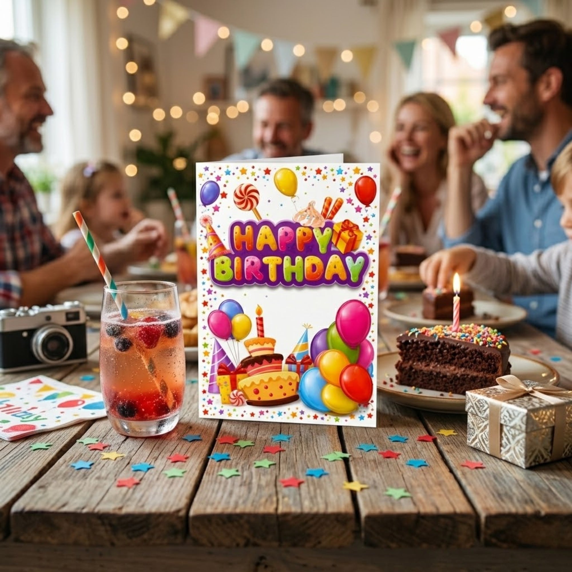 Decorative Birthday Greeting Card with 3D Design
