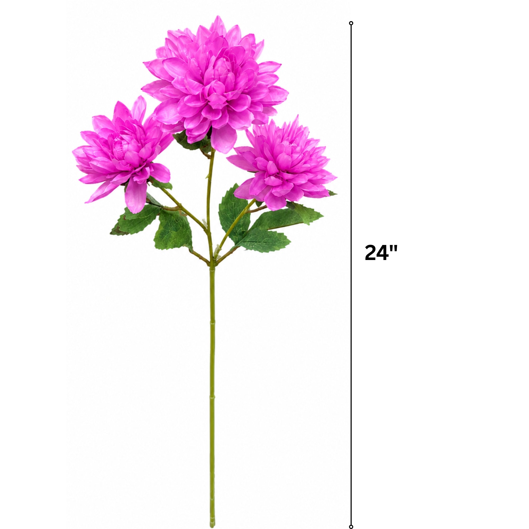 Artificial Dahlia Flower Stem 24 Inch Decorative Floral Pick