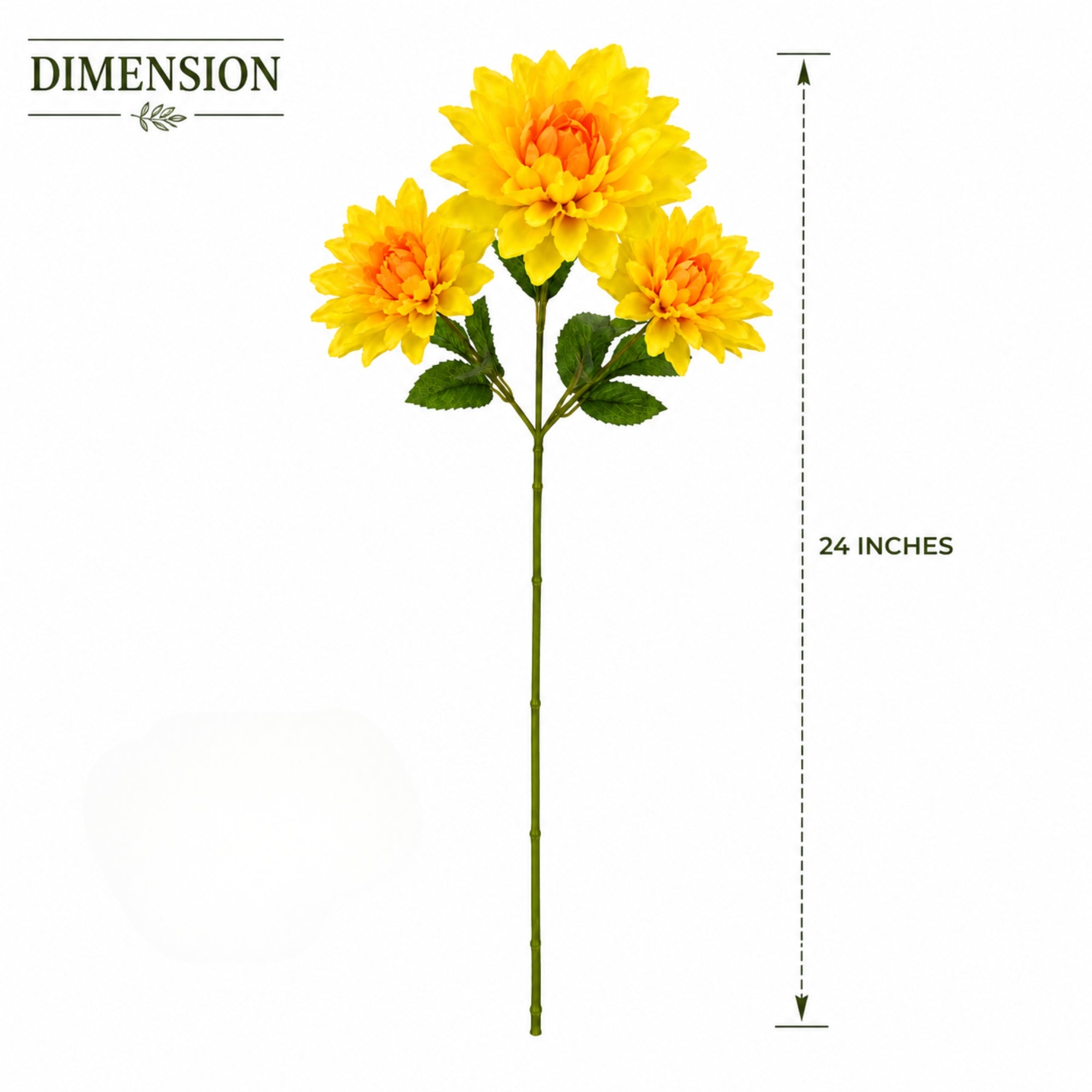 Artificial Dahlia Flower Stem 24 Inch for Decorative Displays