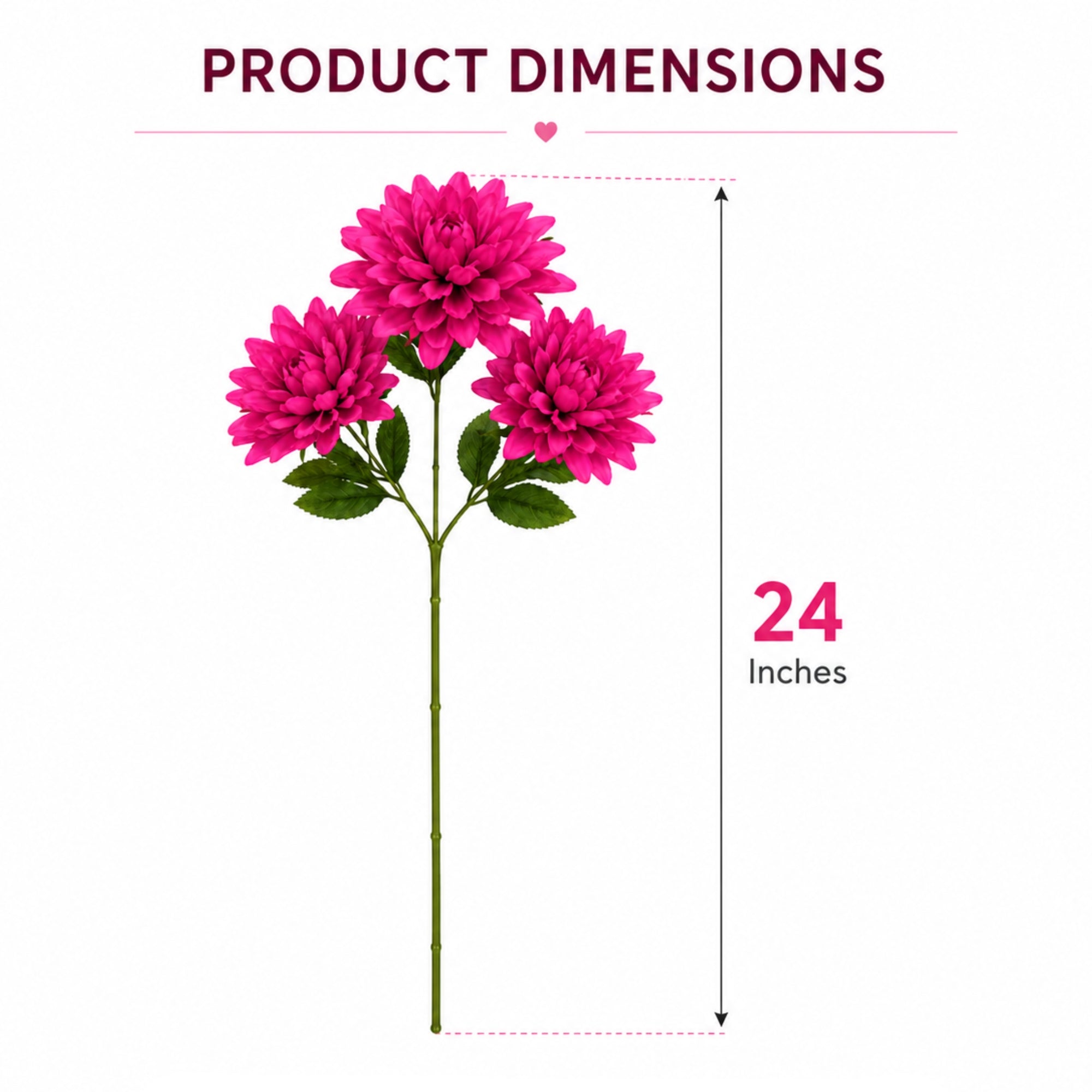 Artificial Dahlia Flower Stem 24 Inch for Home Floral Decor