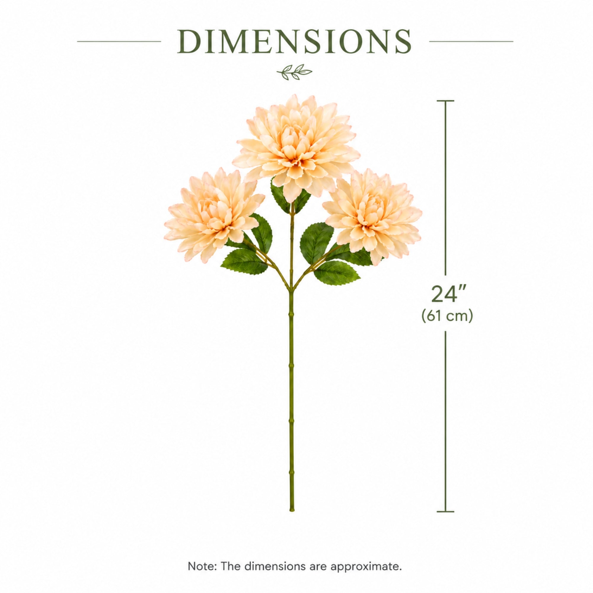 Artificial Dahlia Flower Stem 24 Inch for Floral Arrangements