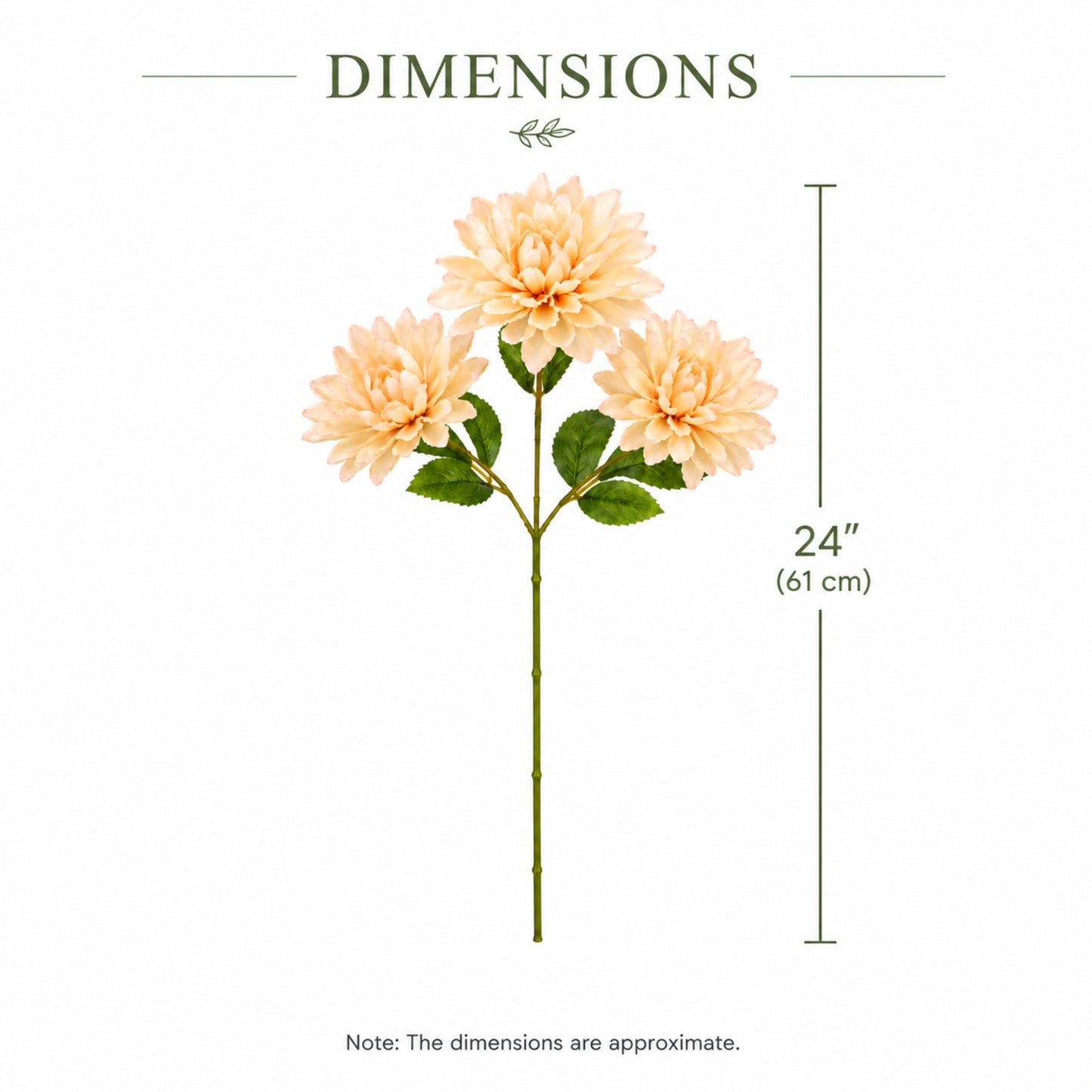 Artificial Dahlia Flower Stem 24 Inch for Floral Arrangements