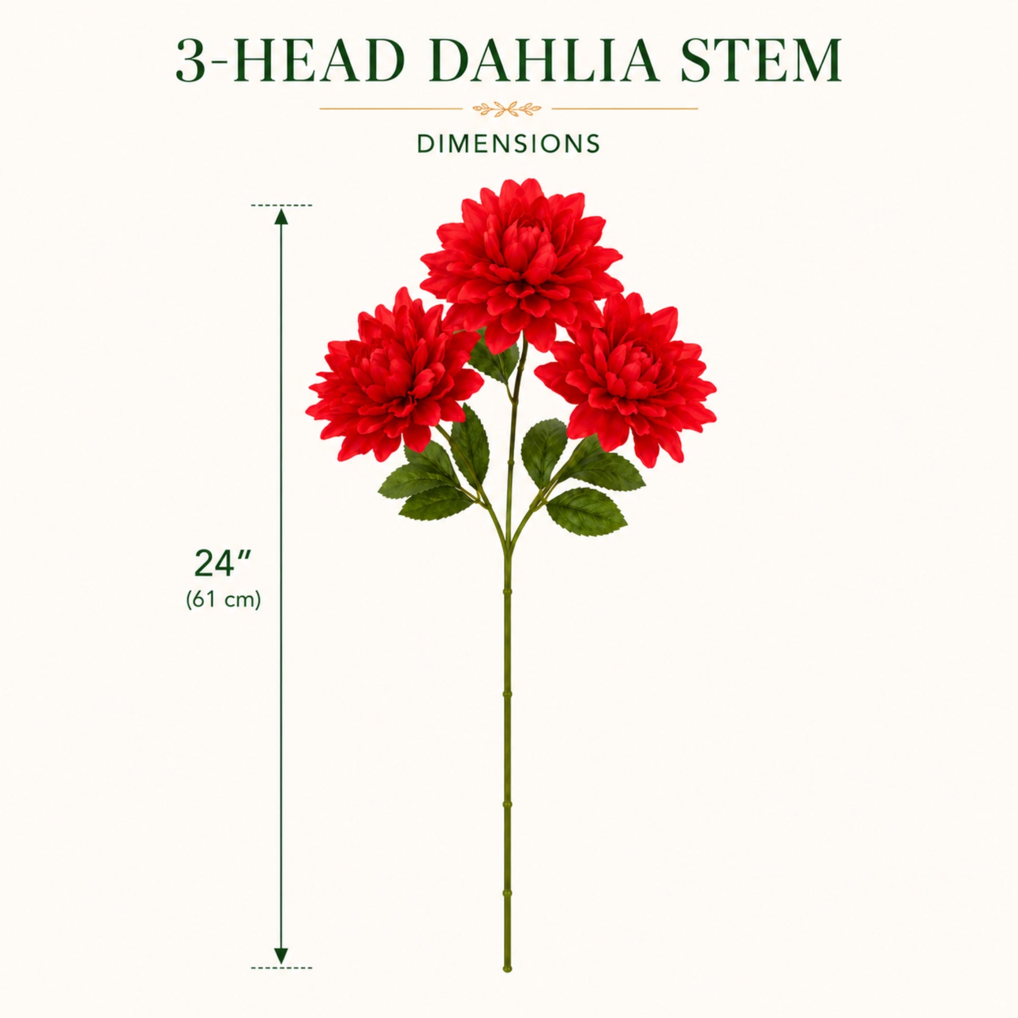 Artificial Dahlia Flower Stem 24 Inch for Floral Displays