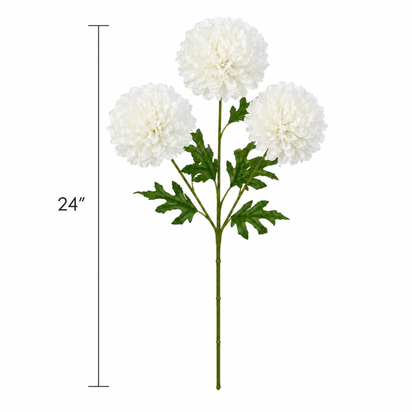 Artificial Dahlia Flower Stem 24 Inch 3 Bloom Silk Floral