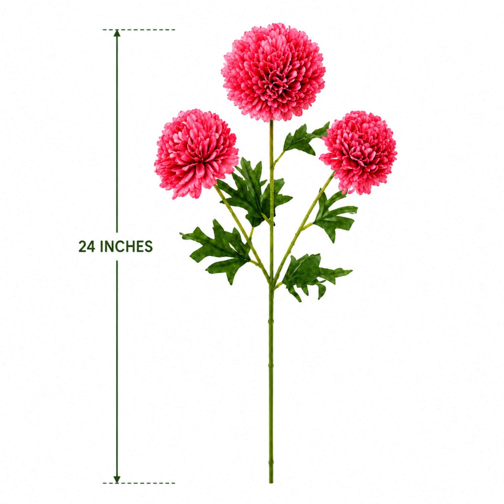 Artificial Dahlia Flower Stem 24 Inch 3 Bloom Silk Spray