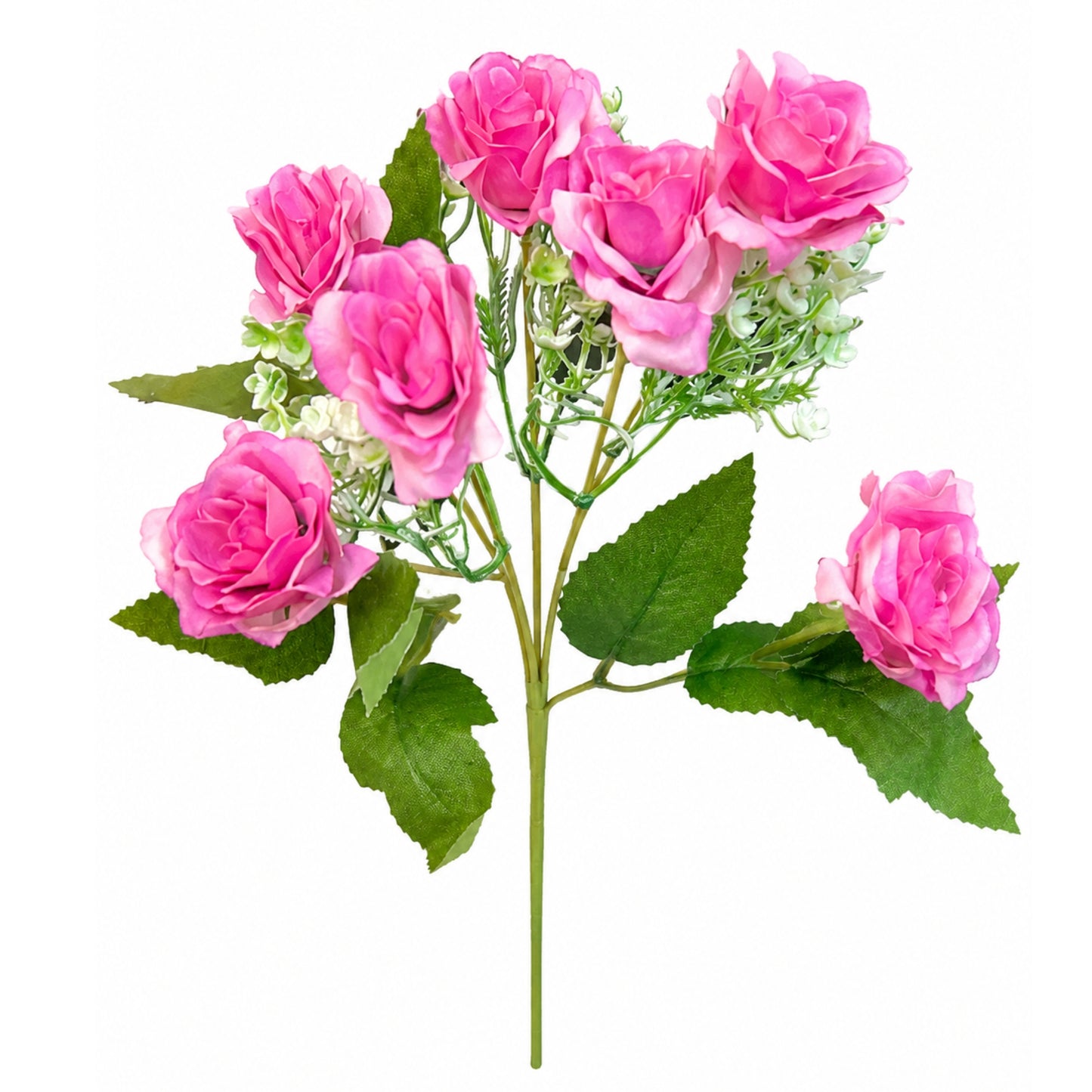 7 Head Artificial Rose Bouquet Silk Floral Home Decor Stem