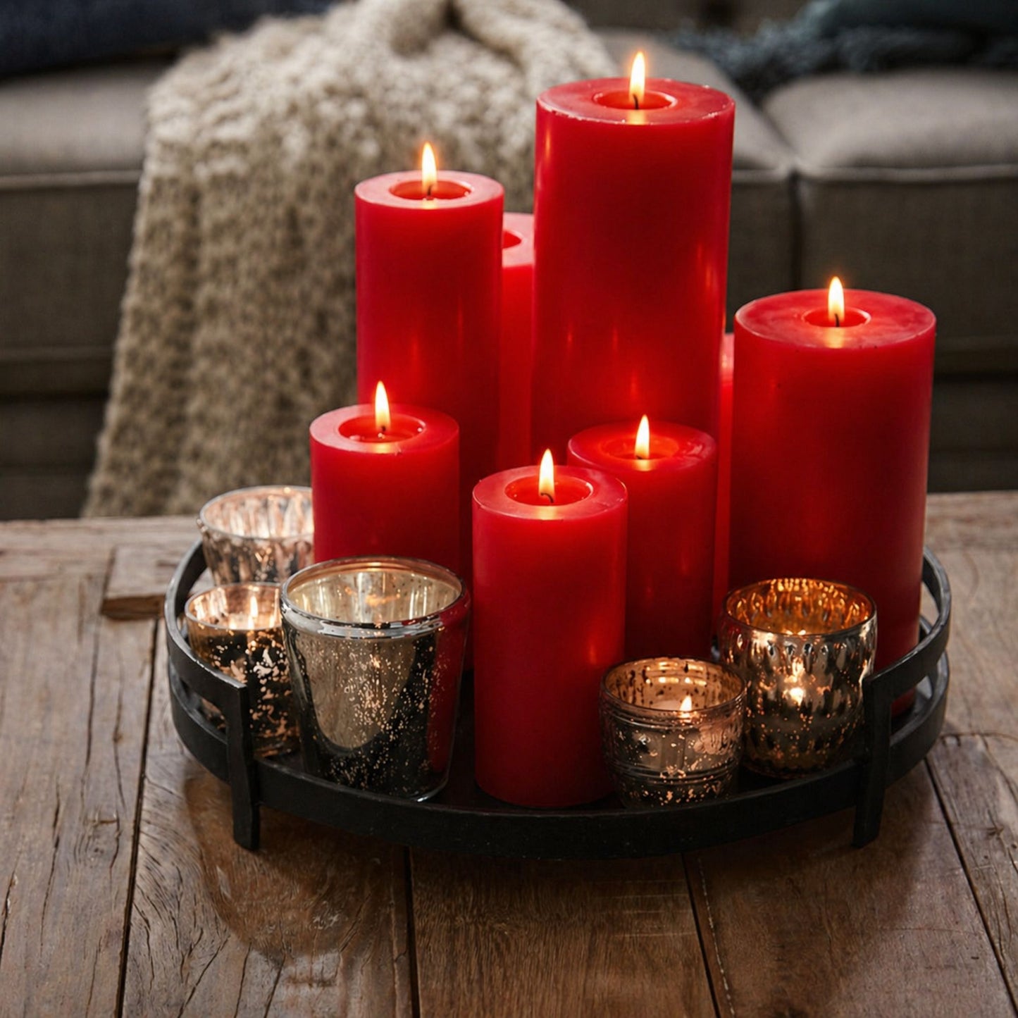 3"x3" Unscented Red Pillar Candle Candles product image 5