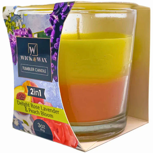3.5oz Double Scented Rose Lavender and Peach Blossom Jar Candle
