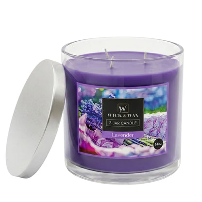 14 oz Wick & Wax Lavender Wick Scented Jar Candle Candles main product image