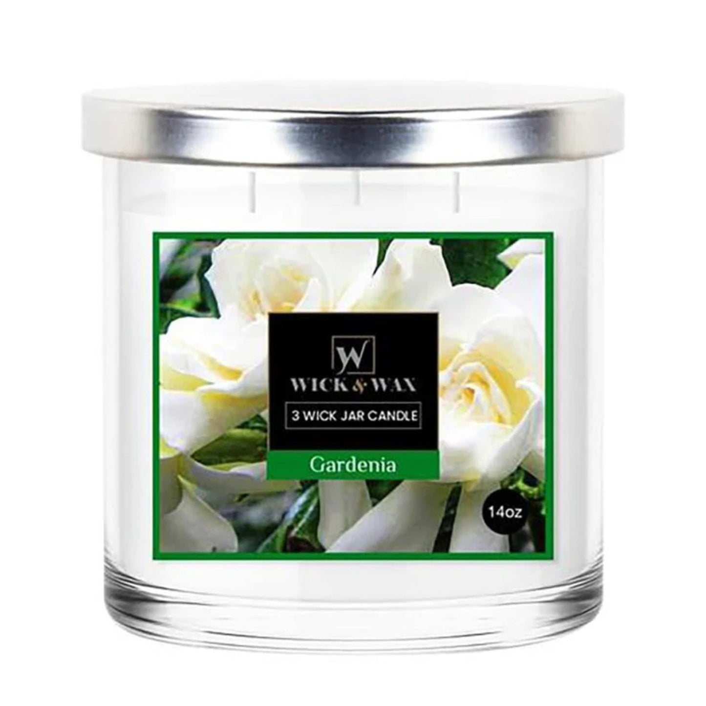 14 oz Wick & Wax Gardenia Scented Jar Candle Candles size and feature image