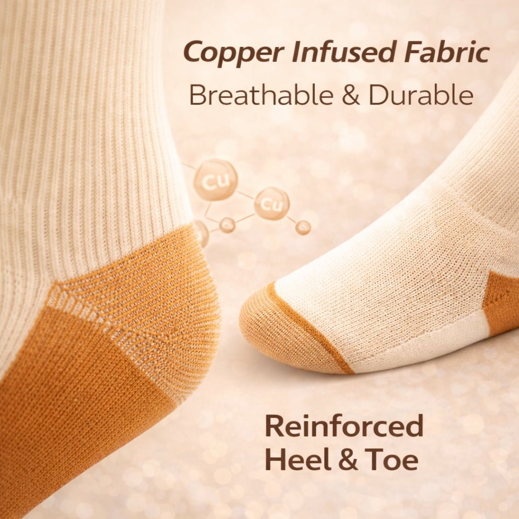 20–30 mmHg Unisex Knee High Compression Socks Beige Skin Copper product image 5