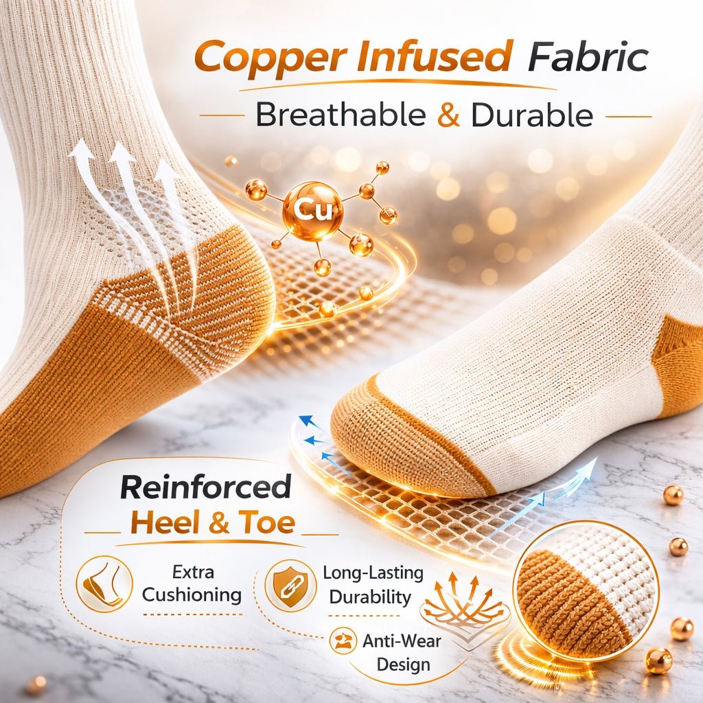 20–30 mmHg Unisex Knee High Compression Socks Beige Skin Copper product image 6