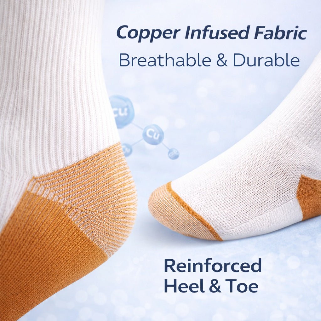 20 30 mmHg Compression Socks Knee High Medical Stockings White Copper Unisex product image 5