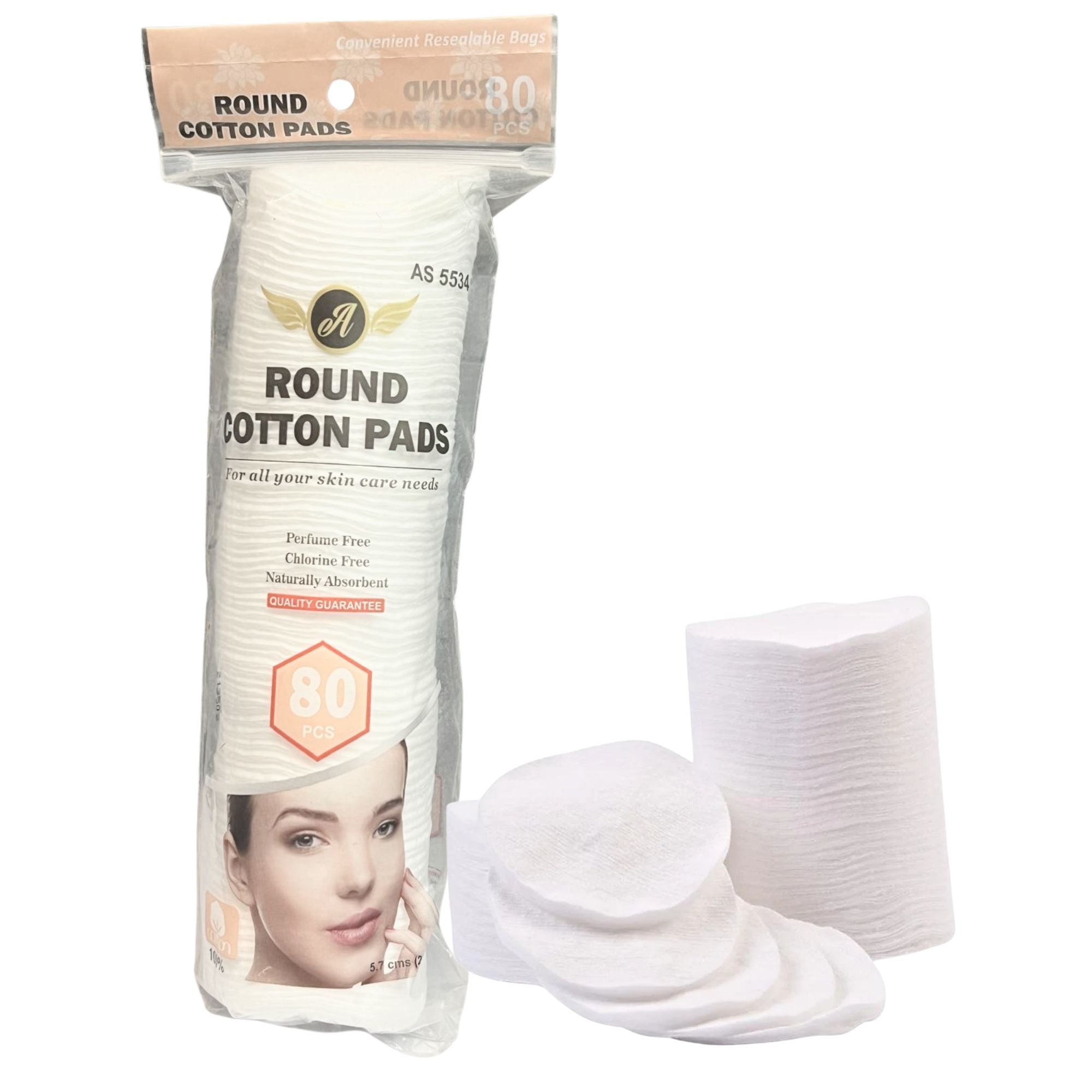 Round Cotton Pads – Soft & Absorbent – 80 Count Cotton Balls Personal care Skin main product image