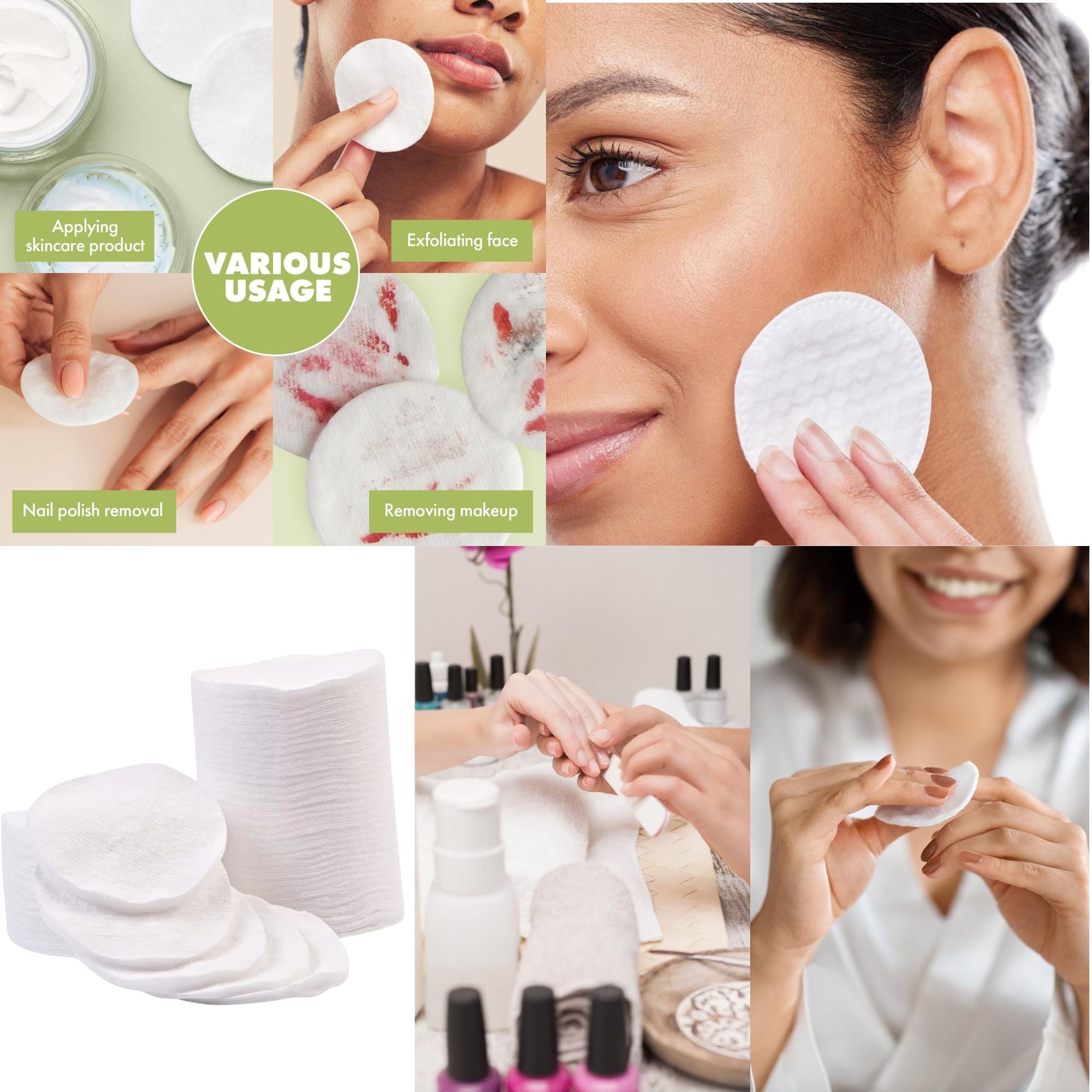 Round Cotton Pads – Soft & Absorbent – 80 Count Cotton Balls Personal care Skin lifestyle use image