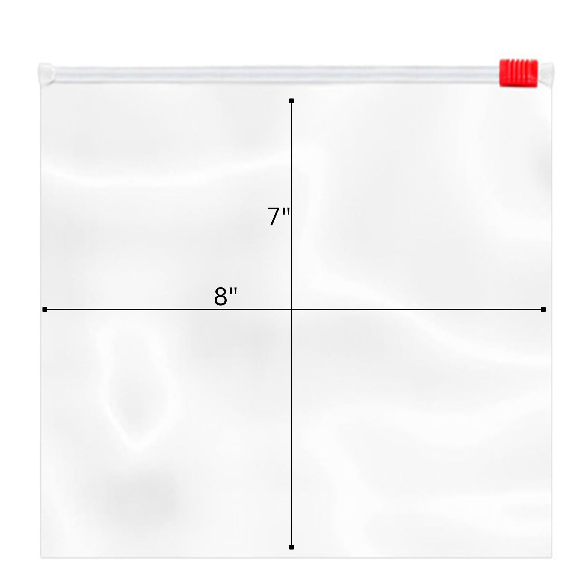Whiteboard with dimensions labeled as 8 inches by 7 inches on a white background