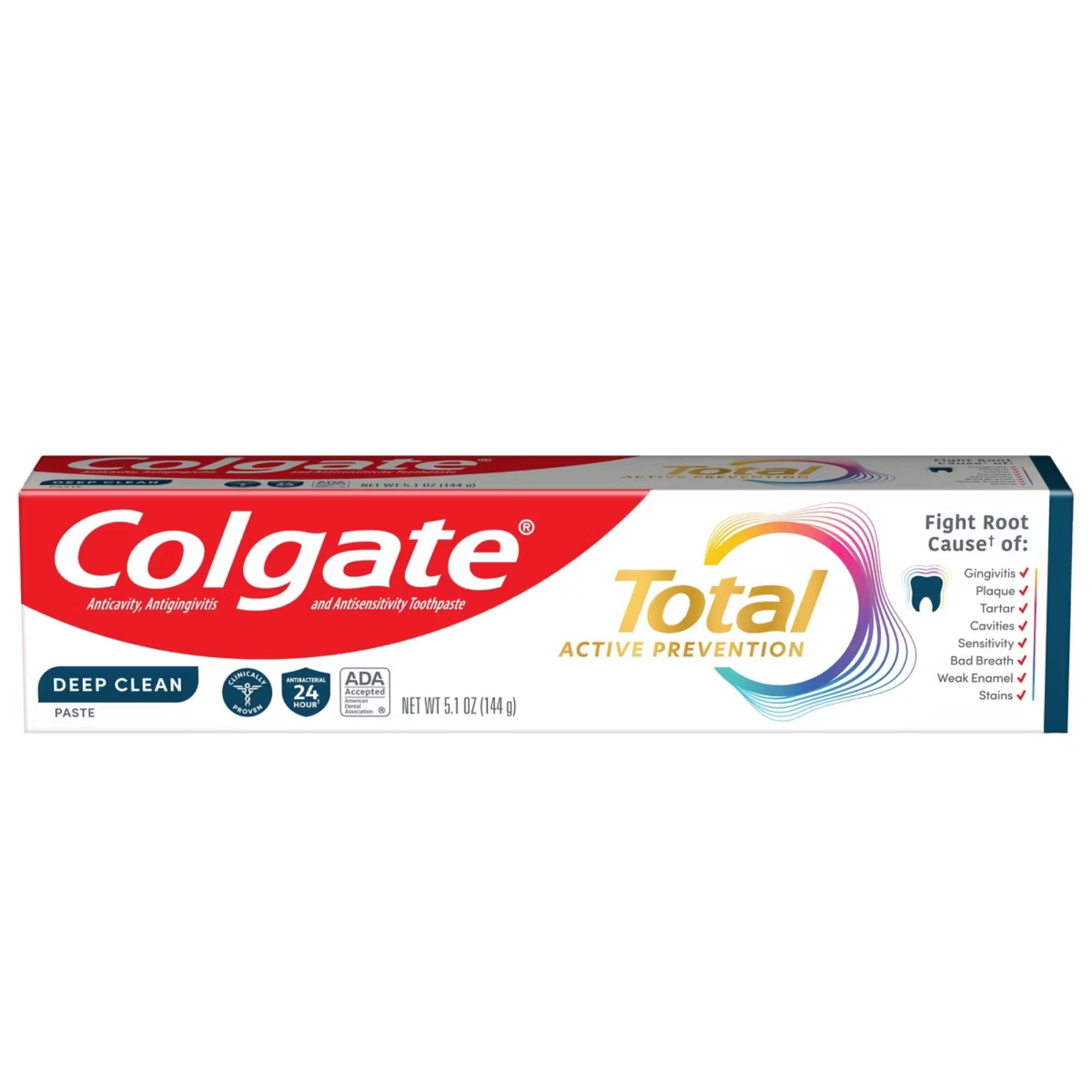 24.9g / 0.88oz Colgate Total Active Prevention Toothpaste Deep Clean: 1 Tube Dental main product image