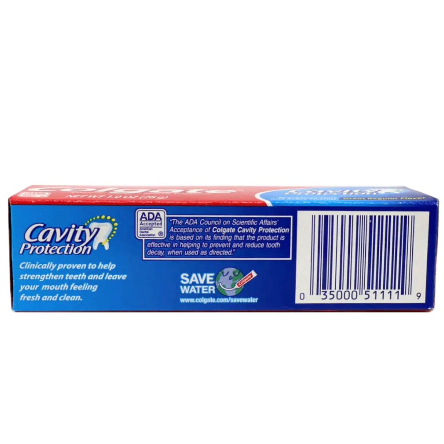 Toothpaste tube with 'Cavity Protection' label on a white background