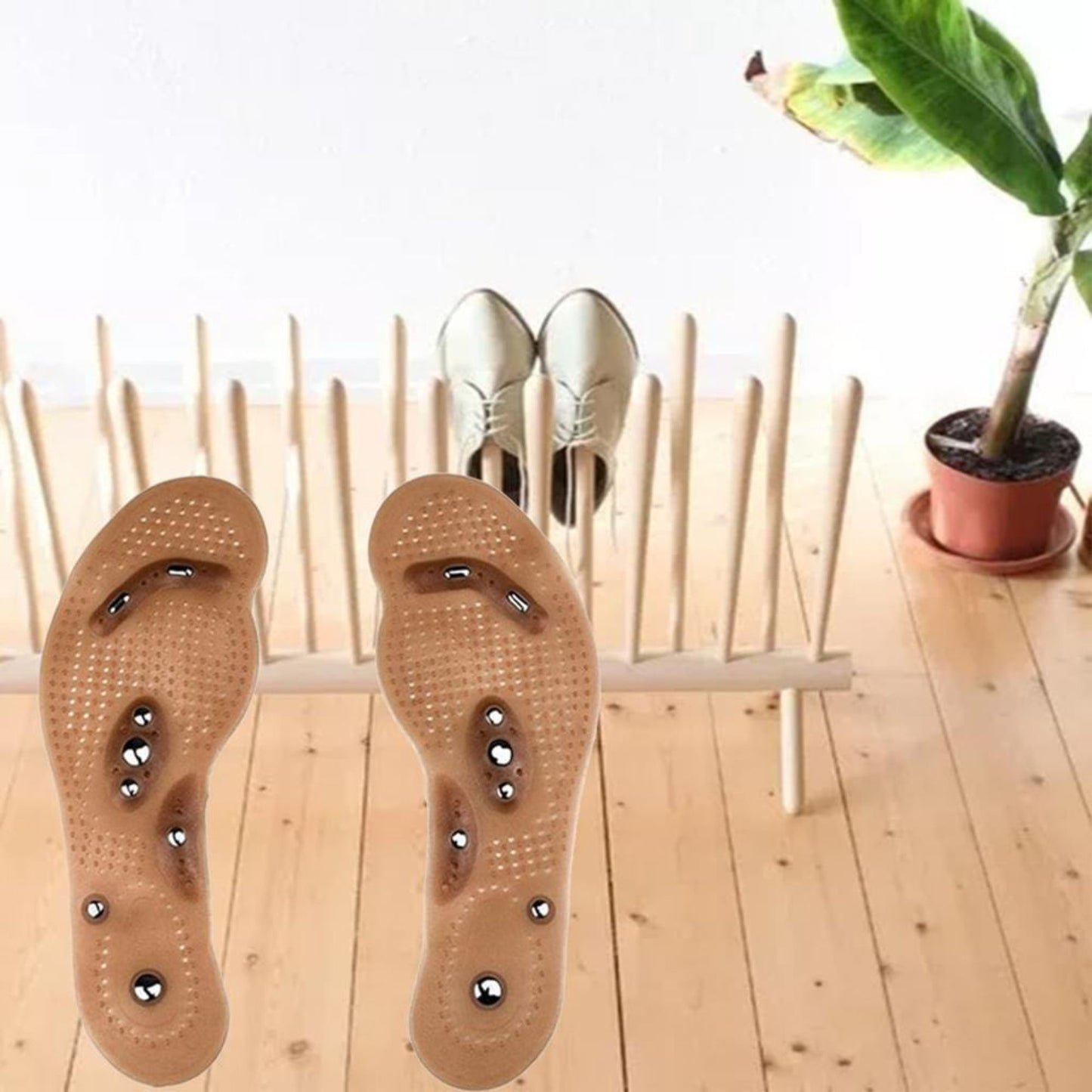 10.5" Magnetic Massage Acupressure Reflexology Foot Therapy Shoe Insoles :1 pair Insoles & Inserts lifestyle use image