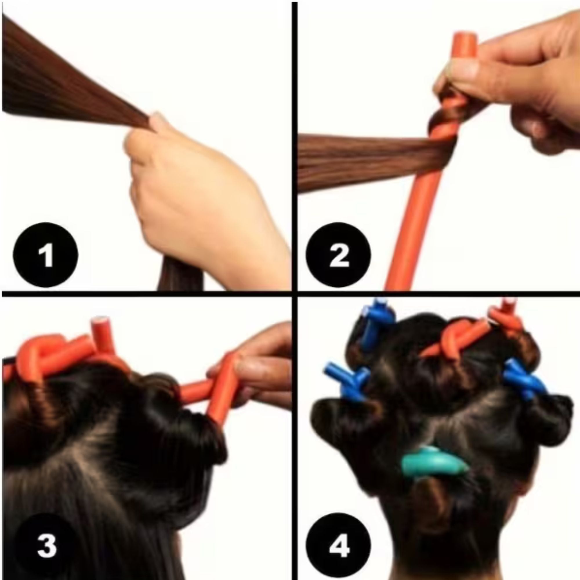 9.5" Foam Curlers Heatless Soft Flexible Hair Rollers 10 Pack Hair Curlers size and feature image