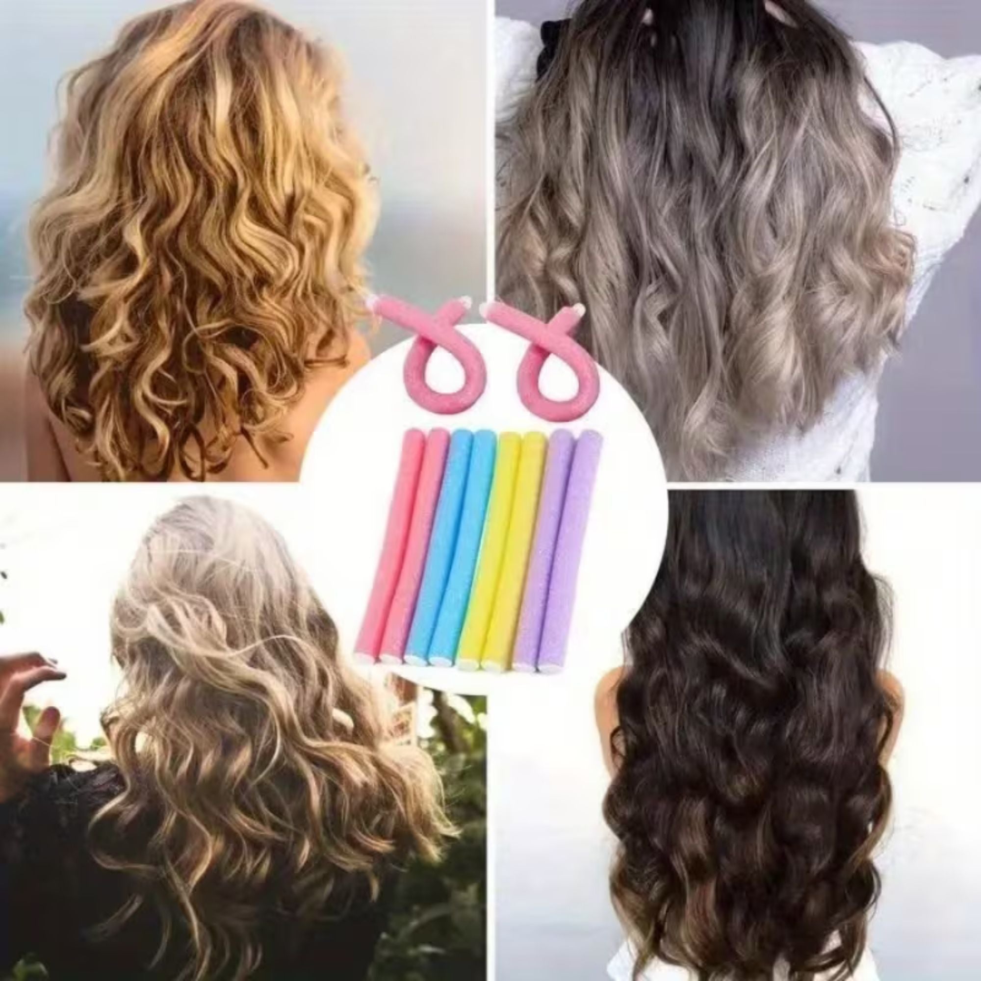 9.5" Foam Curlers Heatless Soft Flexible Hair Rollers 10 Pack Hair Curlers product image 5