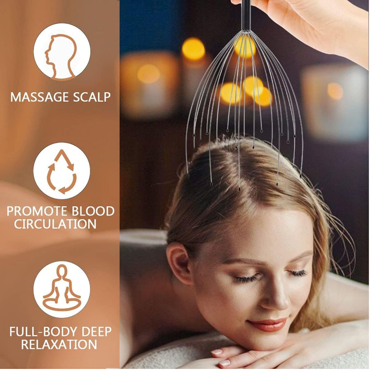 9" Handheld Scalp Massager Tingler – Head Scratcher & Wire Head Massage Tool for Stress Relief"1 Pc