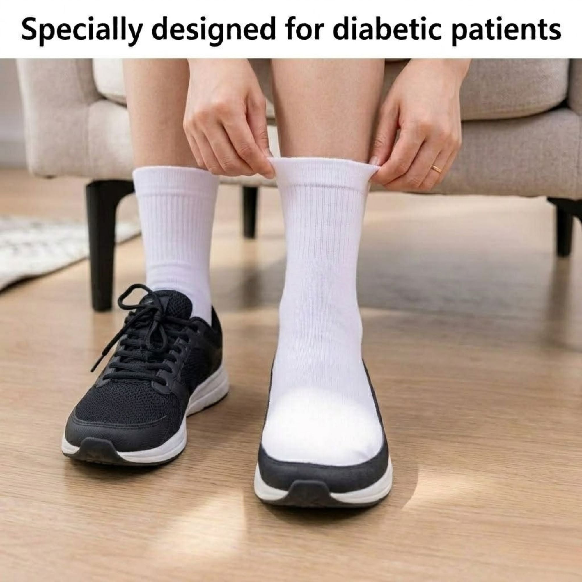 CHENGGONGFANG Premium Non Binding Women's Diabetic Socks Women's Socks lifestyle use image