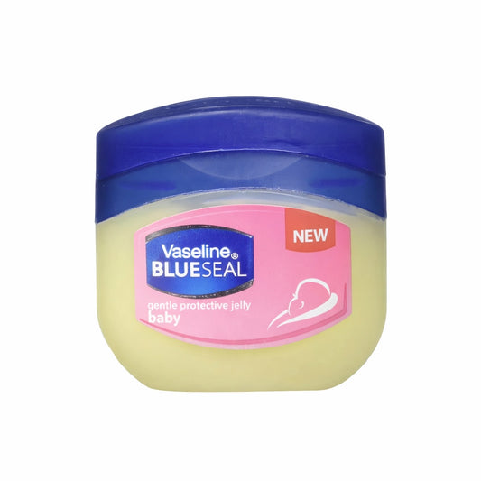 Vaseline Blue Seal baby jelly jar on a white background