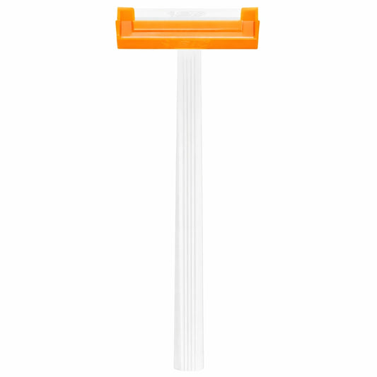 Orange and clear plastic tool on a white background