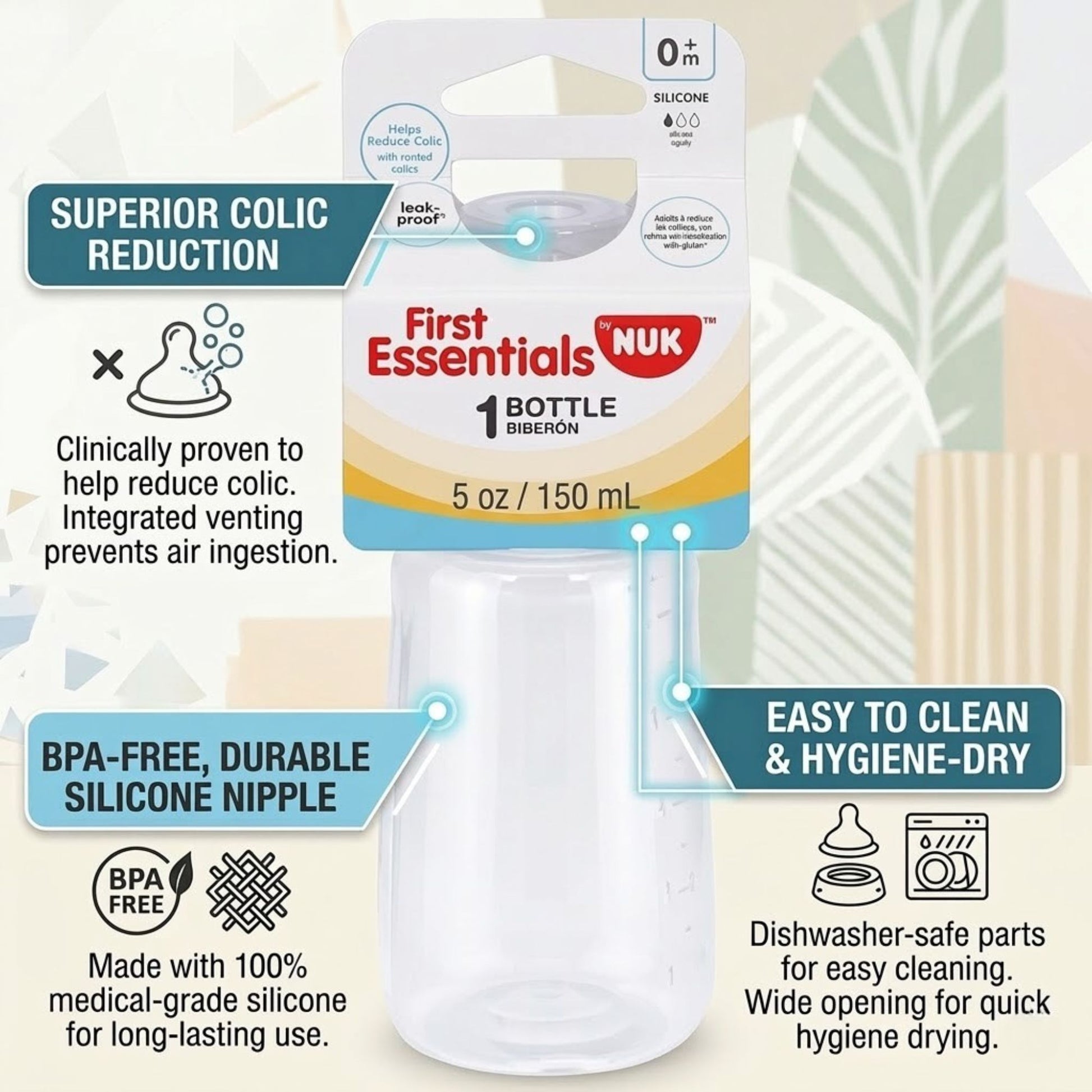 5oz NUK First Essentials Baby Bottle for Newborns