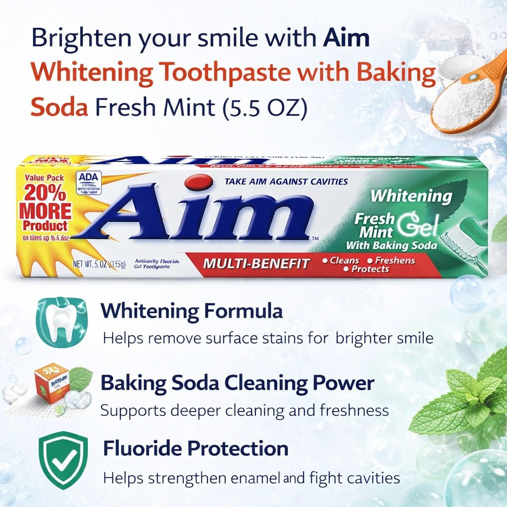 5.5 OZ Aim Whitening Toothpaste with Baking Soda product detail image