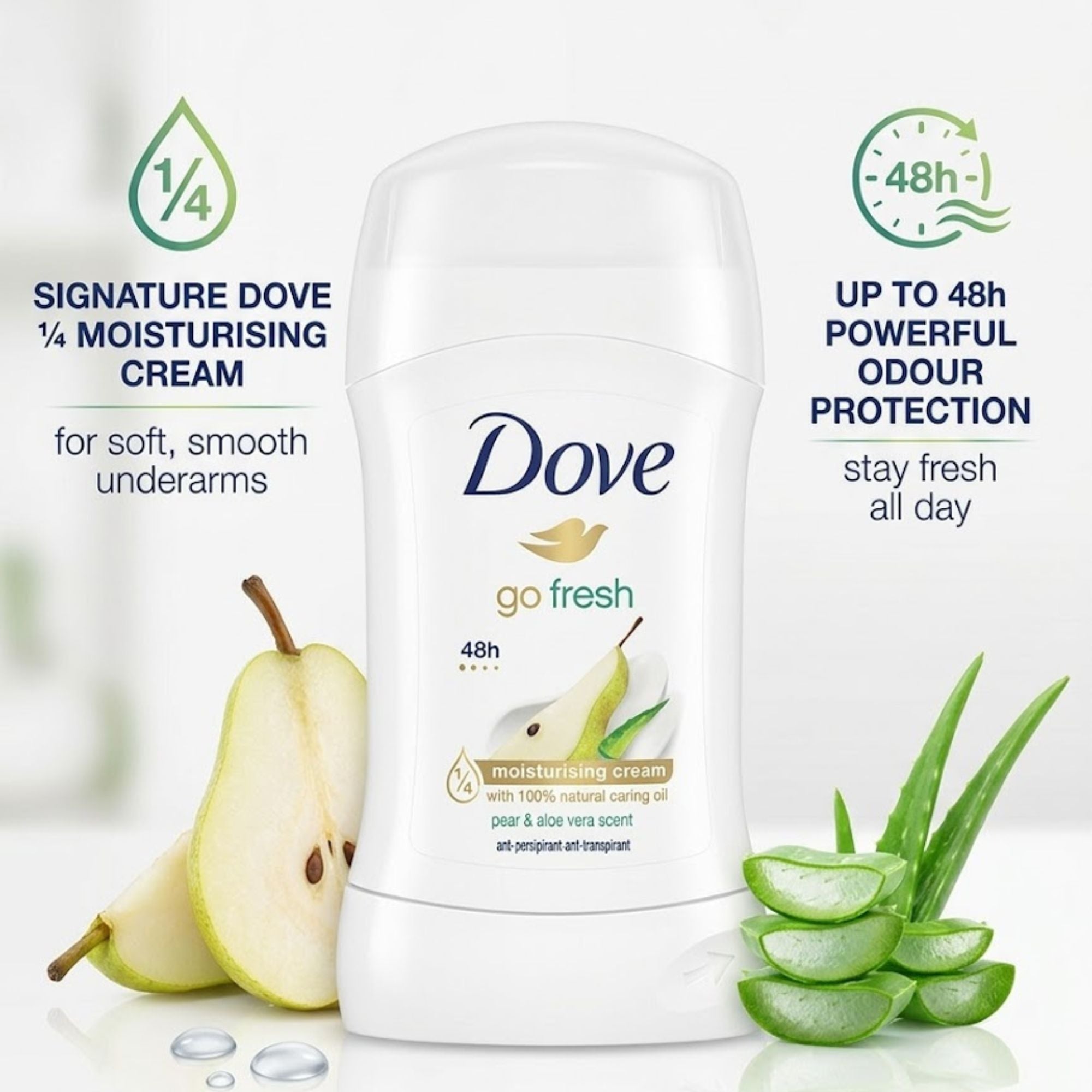 2.6 oz Dove Go Fresh Pear & Aloe Vera Antiperspirant Stick product detail image