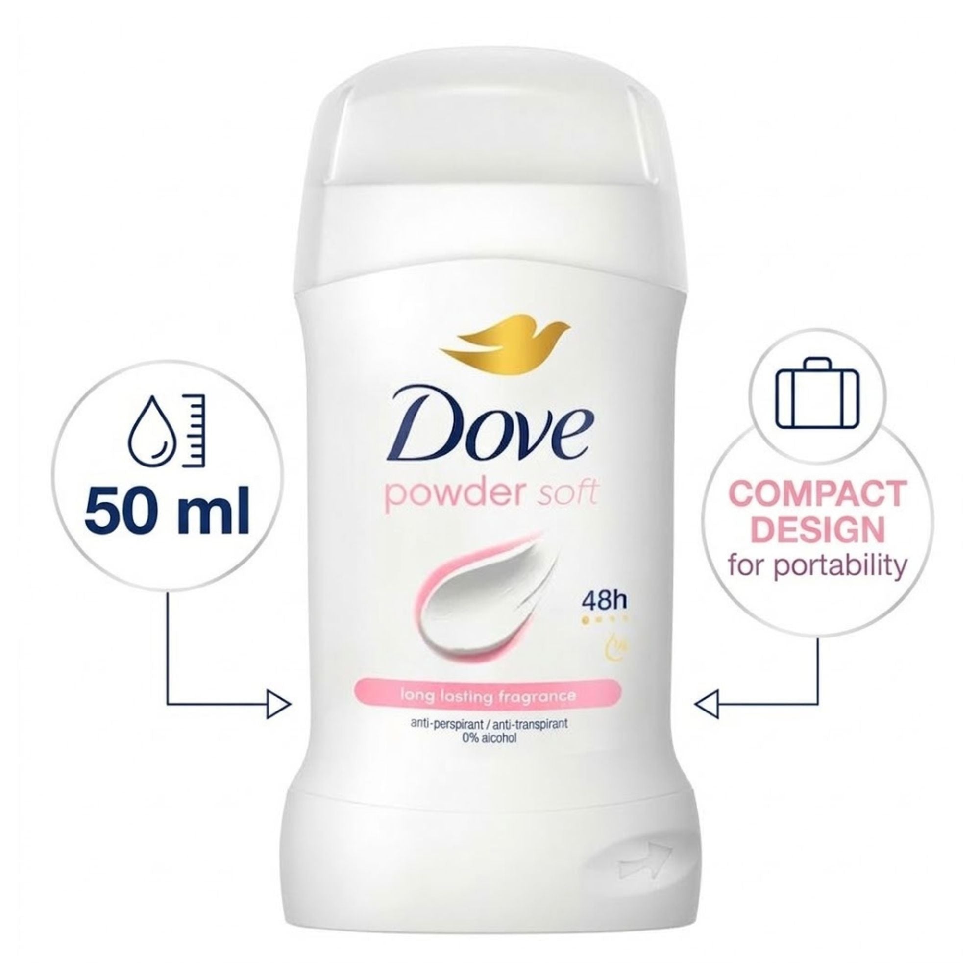 50 ml Dove Powder Soft Anti Perspirant Cream Stick Antiperspirant Stick product detail image