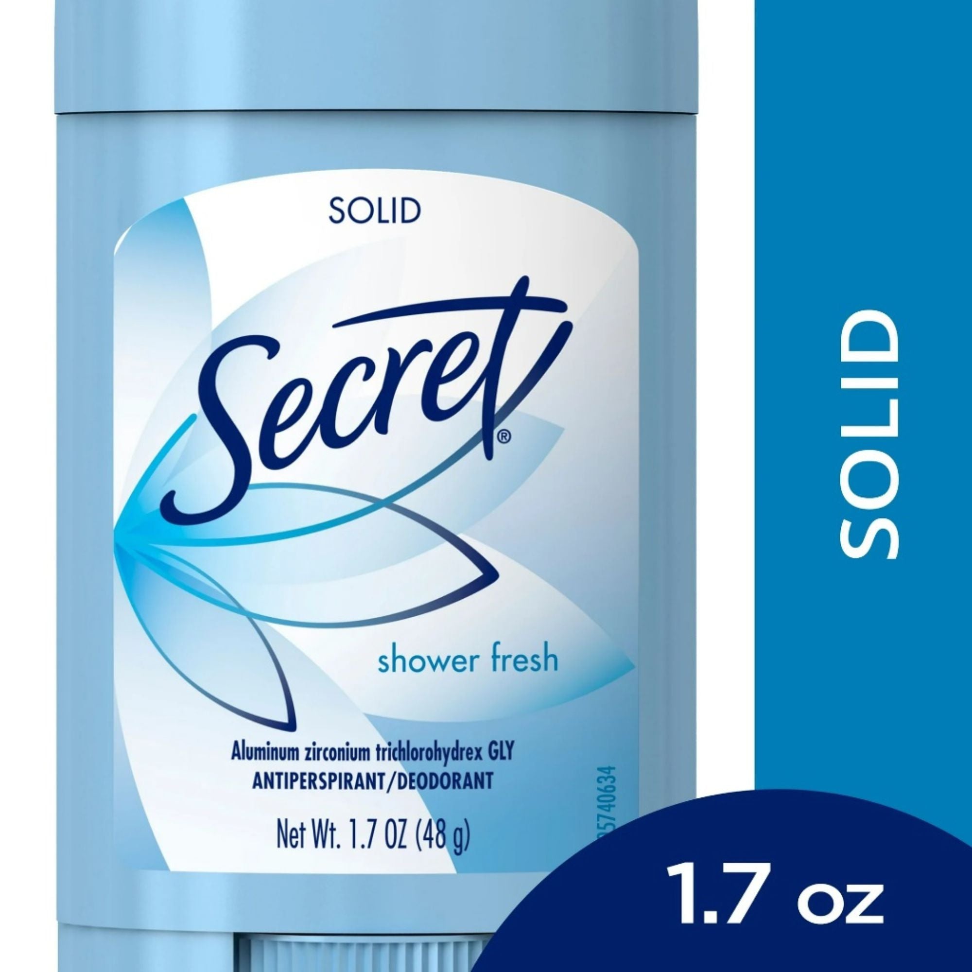 1.7 oz Secret Shower Fresh Wide Solid Antiperspirant Deodorant Stick Antiperspirant Stick product detail image