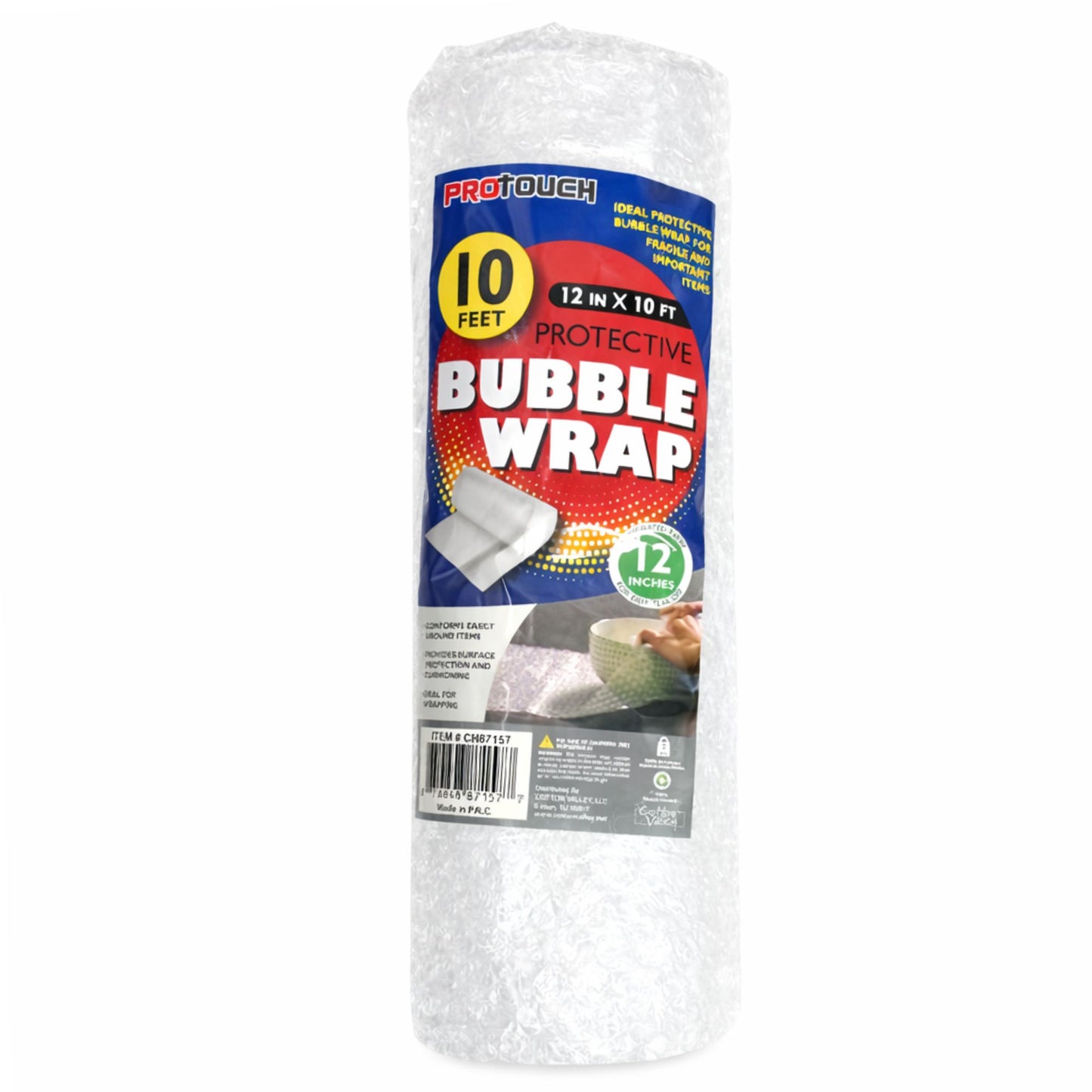 12 in x 10 ft Cushioning Packaging Protective Bubble Wrap Roll main product image