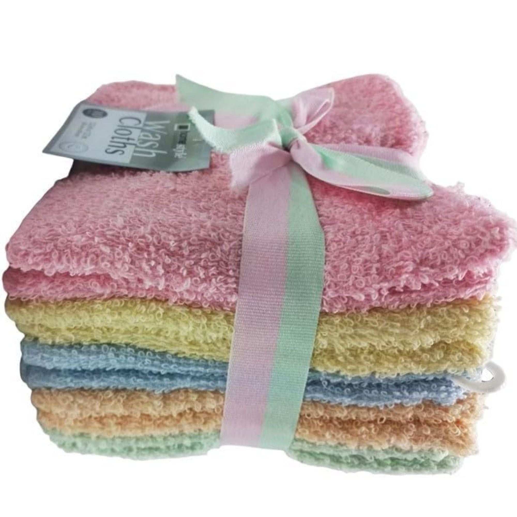 12"X12" Assorted Wash Cloth 100% Cotton:10 Pcs Washcloths product detail image