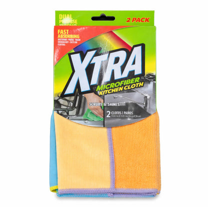 Xtra 2 Pack Fast Absorbing Microfiber Kitchen Cleaning Cloths main product image