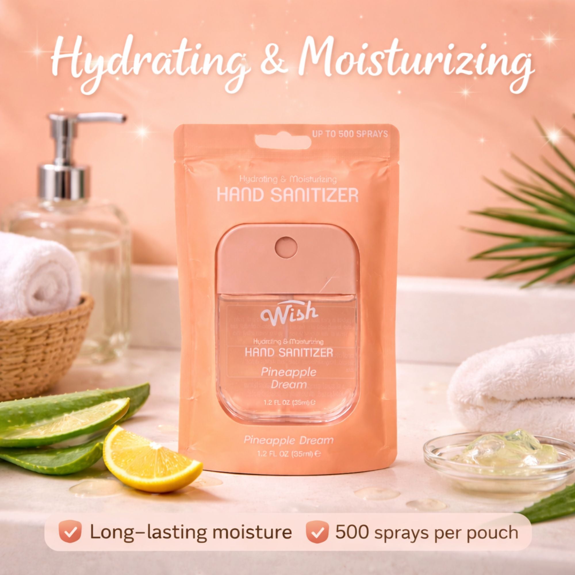 1.2oz Hand Sanitizer Spray Hydrating Moisturizing Travel Pocket Size and feature image