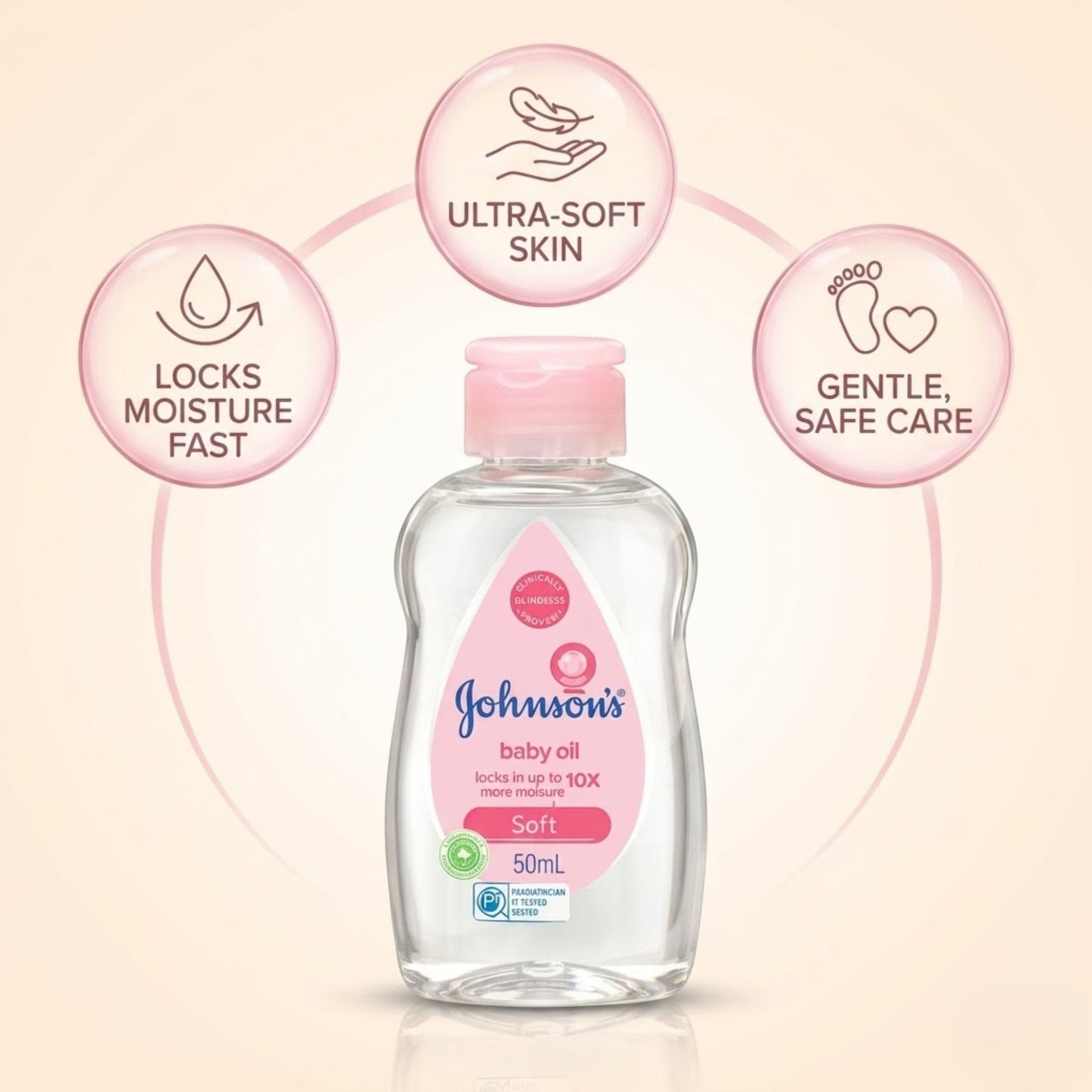50mL Johnson's Baby Oil Gentle Skin Moisturizer Baby Oil Johnson's Baby Oil product detail image