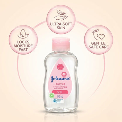 50mL Johnson's Baby Oil Gentle Skin Moisturizer Baby Oil Johnson's Baby Oil product detail image