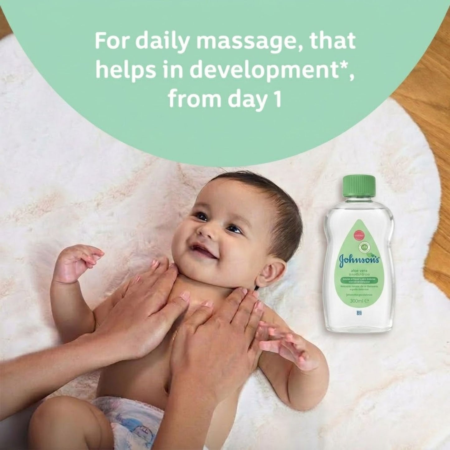 300mL Johnson's Aloe Baby Oil Moisturizer Gentle Skin