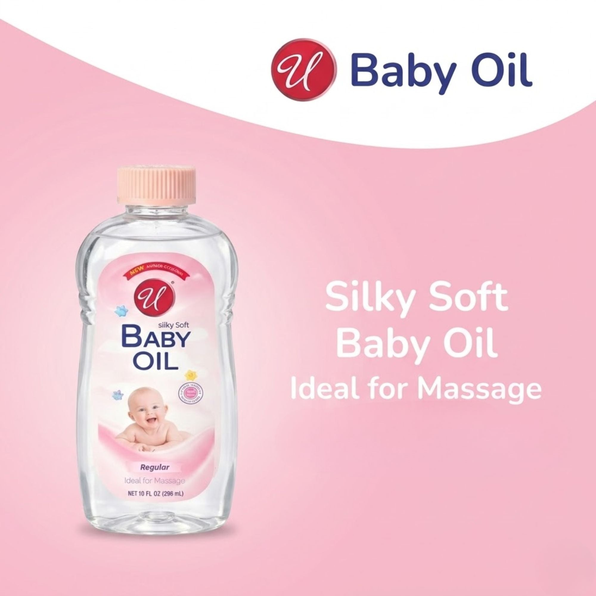 10oz Silky Soft Baby Oil Gentle Skin Moisturizer size and feature image