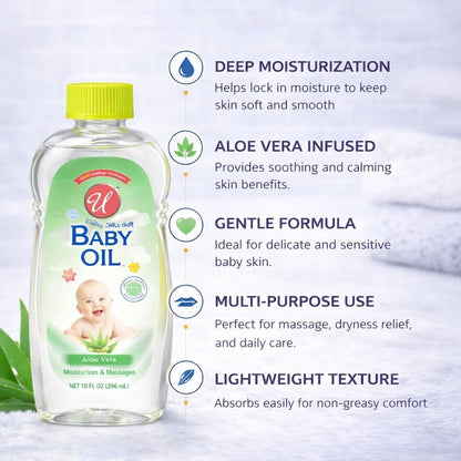 10 fl oz Baby Oil Gel – Aloe Vera Moisturizing Care product detail image