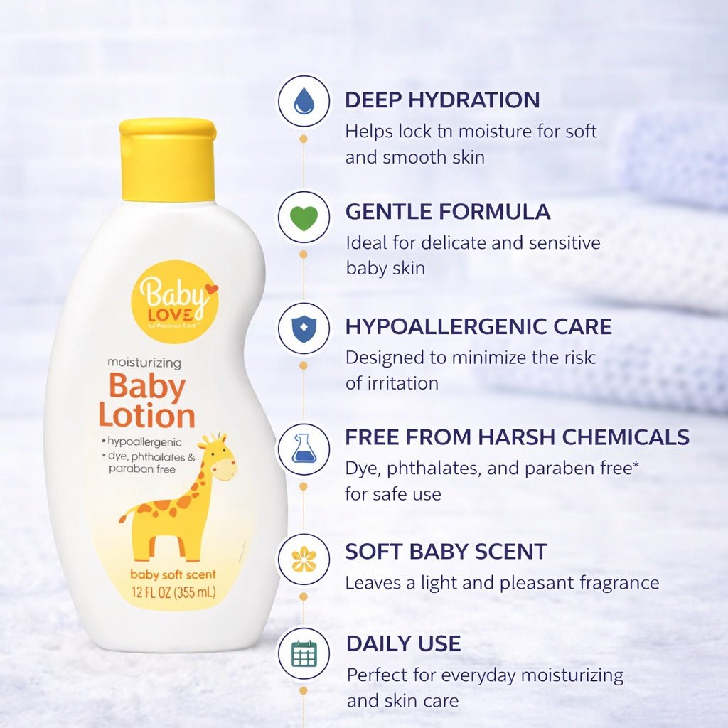 12 fl oz Baby Love Moisturizing Baby Lotion – Soft Scent product detail image