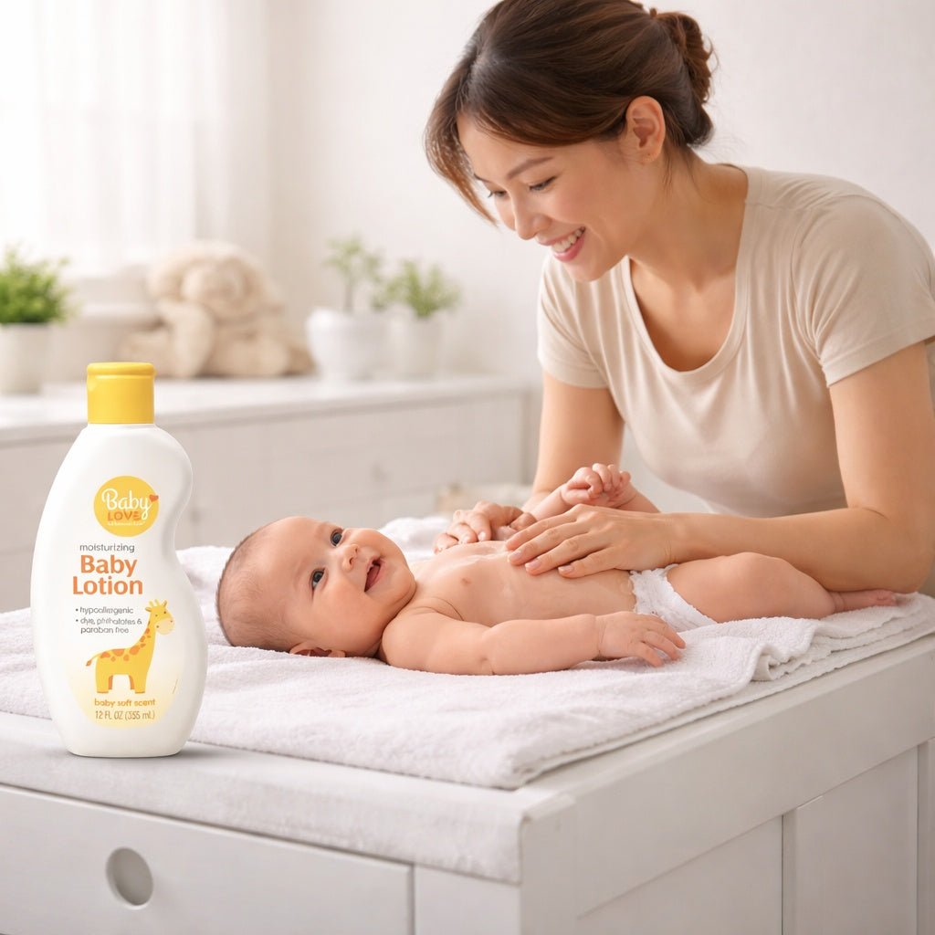 12 fl oz Baby Love Moisturizing Baby Lotion – Soft Scent size and feature image